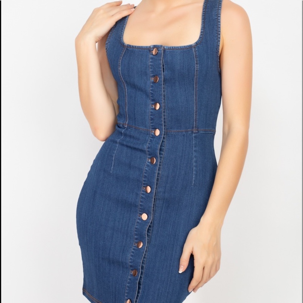 Sleeveless Stretch Casual Denim Jean dress Womenswear